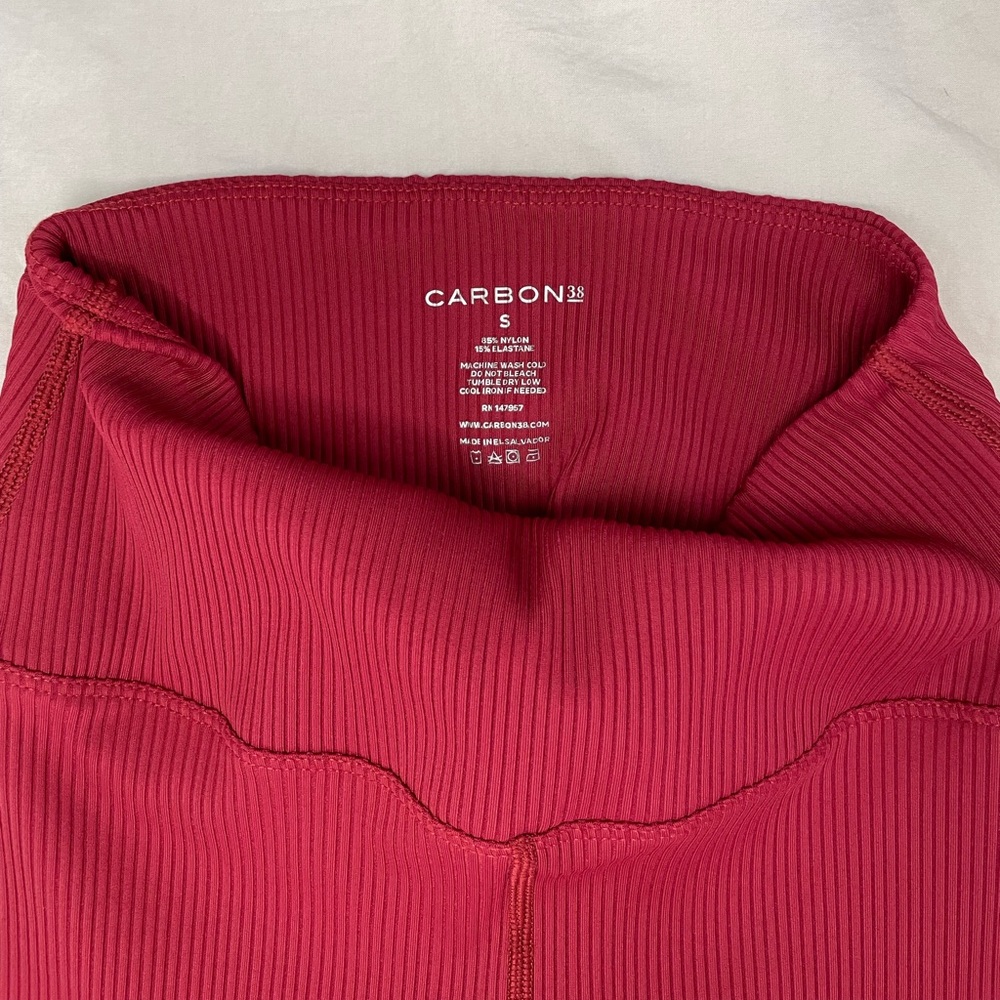 Carbon38 Ribbed Legging - Ruby Red - image 2